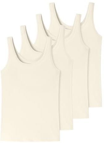 Uncover by Schiesser - Bamboo Cotton - Unterhemd/Top - 4er Pack (XXL Off-White)