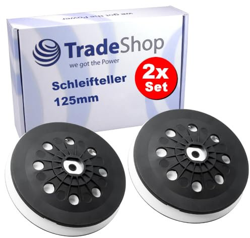 2x Trade-Shop Schleifteller Stützteller 125mm kompatibel mit Festool ETS EC 125, LEX 125 Exzenterschleifer ersetzt ST-STF-LEX 125/90/8-M8 W-HT, 492286