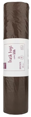 IDEA HOME 25 Unidades Bolsas de Basura LDPE para Reciclar - Bolsas Basura Separación de Residuos 120L, Marrón