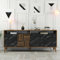 Dmora - Kommode Rotanev, Wohnzimmerbuffet, Wohnzimmer-Sideboard, Moderne Küchen-Speisekammer, 180x35 h79 cm, Walnuss und Schwarz