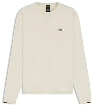 BOSS Mens Crew Neck Jumper Open White M