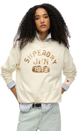 Superdry Damen Locker geschnittenes Sweatshirt mit Verzierung im College-Stil