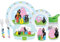 FUN HOUSE | Komplettes Set Lunchbox Barbapapa für Kinder | 1 Glas, 2 Teller + Besteck + Trinkflasche und Brotdose | offizielles Lizenzprodukt | wiederverwendbar und mikrowellengeeignet | Geschenkidee