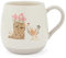 Cooksmart Hen House Lane Belly Tasse, britisches Design, gerippte Steingut-Teetasse, geprägtes Henne- und Hahn-Design, spülmaschinen- und mikrowellengeeignet, 400 ml