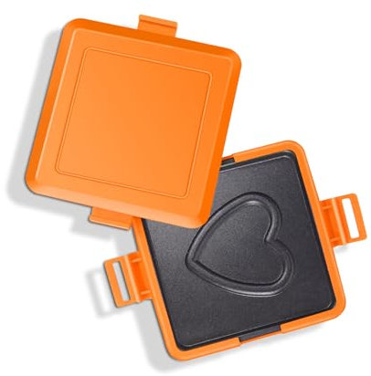 Microwave Toastie Maker, 6.69x5.71x1.38in Microwave Toaster Sandwiches Grilled Cheese Maker w Heart Pattern, Microwave Grill Tray Crisper NO Electricity Fast Heat Dishwasher Safes