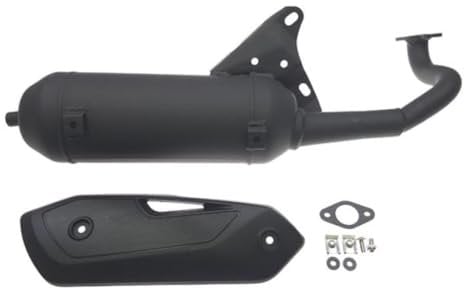 Silent-Pro Auspuff Schwarz E-geprüft – passend für Yamaha Aerox, Jog, Neos, Zuma – 50cc 2-Takt Roller mit Minarelli Motor – E-Geprüft