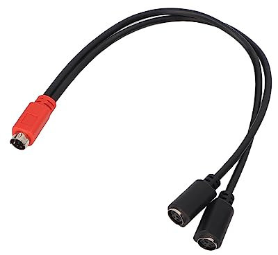 Keenso DIN 6 Broches jusqu'à 2 DIN 6 Broches Cable Connecteur de Connexion pour les Consoles de Jeux Vidéo PVC Red 1.0ft