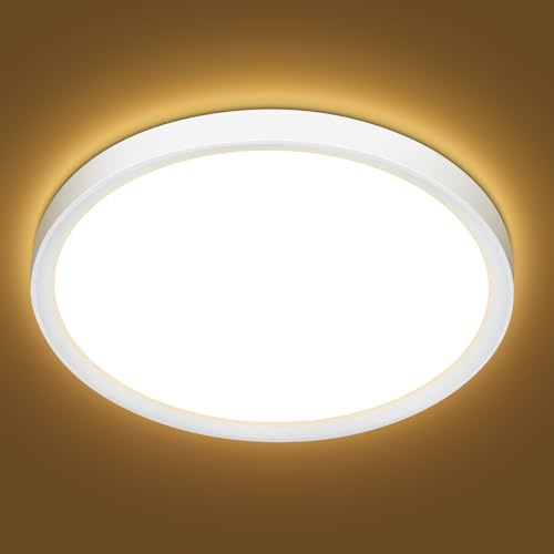 Befurglor 24W LED Ceiling Light Ø 28.5cm, 3000K Warm White 2200LM,150W Equivalent, Modern LED Ceiling Lamp for Living Room,Bedroom, Kitchen, Bathroom, Hallway, Office