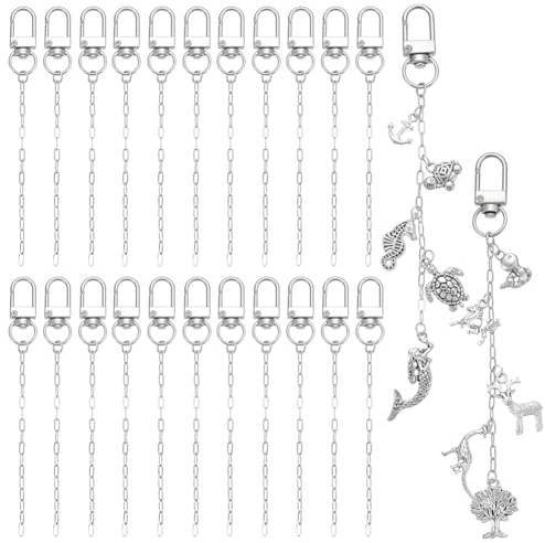 UNICRAFTALE 60er Set Schlüsselanhänger Bastelset Mit Platin Charm DIY Schmuck Clips Haken Und Verlängerungsketten Komplettset Für Schmuckherstellung Handwerk Feiertagsgeschenke 11.5cm Länge