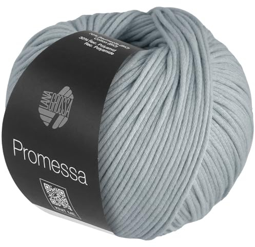 LANA GROSSA Promessa | Weich gefülltes Schlauchgarn aus Bio-Baumwolle und Polyamid | Handstrickgarn aus 70% Bio-Baumwolle & 30% Polyamid | 50g Wolle zum Stricken & Häkeln | 125m Garn FB 39