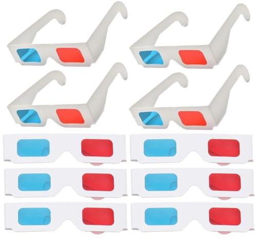 PAMINGONO 10 Stück 3d brillen aus Papier Rot und Blau 3d filmbrille für Zuhause Anaglyphenbrille und Spiele