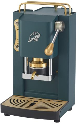 FABER COFFEE MACHINES | 3.0 Pro Essential | Kaffeemaschine ESE 44 mm kompakt mit Glaskanister, herausnehmbarem Padhalter und verstellbarer Padpresse aus Messing (British Green, Messing)