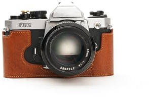 Handmade Genuine Real Leather Half Camera Case Bag Cover for Nikon FM2 FM FM2n FE FE2 Rufous color