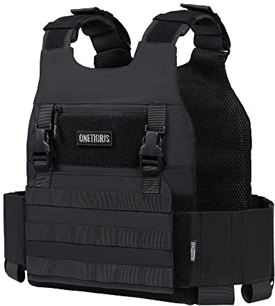 OneTigris Taktische Weste Plattenträger Low Profile 2,0 Airsoft Weste Paintball Plate Carrier mit Plakat Adapter Systems Brustschützer