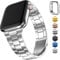 Fullmosa Metallarmband für Apple Watch SE Armband 40mm 42mm 41mm 38mm 44mm 45mm 46mm 49mm Damen Herren, Kein Werkzeug Erforderlich Bands für iwatch SE Ultra & Series 10 9 8 7 6 5 4 3 2 1, Silber