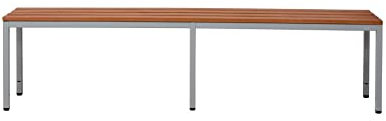 Schrank & Stuhl Sitzbank | Garderobenbank freistehend, 150 cm breit, Grau/Buche