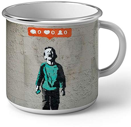 Banksy Tasse Artiste Nr. 0 Followers, emailliert, Metall