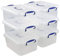 Innouse 6 Packs Clear Storage Box with Lid, 8 L Plastic Latch Clips Box