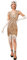1920er Jahre Great Gatsby Flapper-Kleid für Damen, V-Ausschnitt, Perlen, Fransen, ärmellos, brüllende 20er-Jahre, Cocktail-Halloween-Kostüm, Gold, X-Groß
