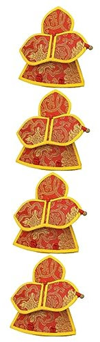 Cabilock 4 Stück Vajra-aufbewahrungstasche Tragetasche Für Klangschalen Nepal Glockenbeutel Glocken Dorje Vajra Tasche Vajra-glockenbeutel Meditationsglocke Rucksack Stimmen