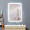 Acezanble Badezimmerspiegel mit Beleuchtung 3 Lichtfarbe Dimmbar mit Memory,50x70cm LED Spiegel mit Uhr Touch Beschlagfrei,Energiesparend Badspiegel Wandspiegel