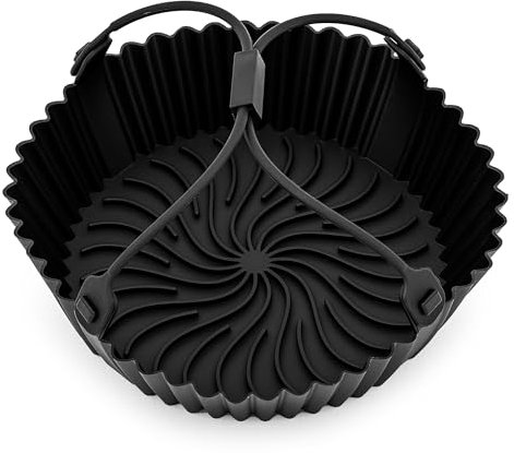 CYRAEON 20CM Silicone Air Fryer Basket Liner with Long Detachable Handles.