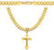 Amor Luxury goldketten herren kreuz 585, Kette Herren 925/585 - goldkette herren 585 massiv 60 cm - Kreuz Kette - Goldkette Kreuzkette - Halskette Herren 6,5 mm Panzerung