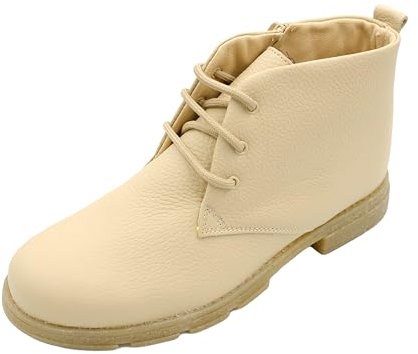 Kristian Shoes 2210 stivaletti da donna in pelle nabuk – realizzati a mano nell'UE – calda imbottitura, eleganti scarpe invernali da donna, stivali invernali di alta qualità per stile e comfort, Beige