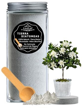 LiveLaif-350 gr Tierra de Diatomeas para Plantas y Animales| Tierra Diatomeas Insecticida | Tierras de Diatomeas Fertilizante Plantas |Micronizada (Frasco PVC, 350, Gramos)