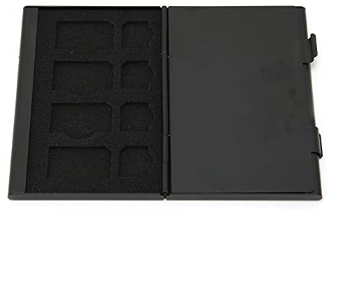 GLOGLOW SIM Card Storage Case, Aluminum Case EVA Foam Memory Card Storage Box with 4 SIM Card Slots 12 Nano Card Slots 4 Micro SIM Card Slots and Pin Slots