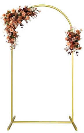 Fiita 2.2 m Hochzeitsbogen-Hintergrundständer, quadratisch, goldfarben, Metallbogen, Hintergrund für Hochzeitszeremonie, Fotoautomaten, Geburtstag, Party Dekoration