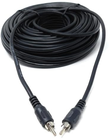 DRUT 20m Single RCA to RCA Phono Plug to Plug Audio Cable, Speaker Male to Male Lead 65ft