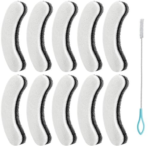 Acmerota Cat Water Fountain Filters for NPET 1.5 L Cat Dog Fountain, Arc-Shaped Sponge Filters for WF050 WF100 Cat Water Dispenser, Washable Replacement Filters with Triple Filtration System, 10 Pack