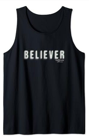 X-Files Iconic Believer Big Chest Text Logo Tank Top