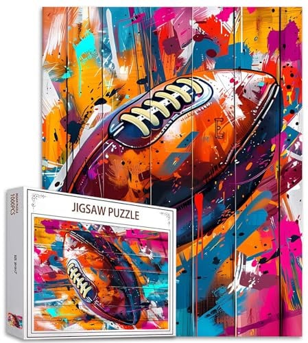 Tucocoo American Football Puzzle 1000 Teile Puzzles für Erwachsene, Ballsport, Banksy, Graffiti-Kunst-Puzzles für anspruchsvolle Familienaktivitäten, buntes DIY-Puzzle für Heimdekoration, Geschenke