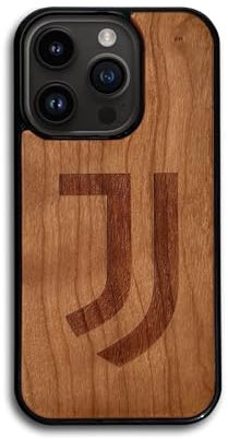Iconic Puzzles- Juventus FC, Case Ufficiale per iPhone 14 Plus Cover in Legno, Colore Marrone, taglia unica, 100% Sostenibile