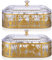 Perthlin 2 Stück Ramadan Tablett Metall mit Deckel Eid Mubarak Platte Golden Ramadan Mond Bonbonschale Eid Tischdekoration Serviertablett Islam Muslim Ramadan Keksdosen für Eid Party Zubehör
