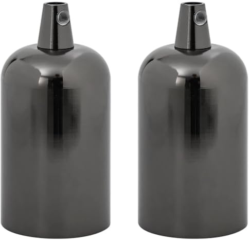 vidaXL Lamp Holders 2 pcs Glossy Black E27