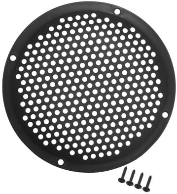 Motoforti 5 Auto Speaker Grills Cover Mesh Round with Screws Black - 1 Pcs Long-lasting