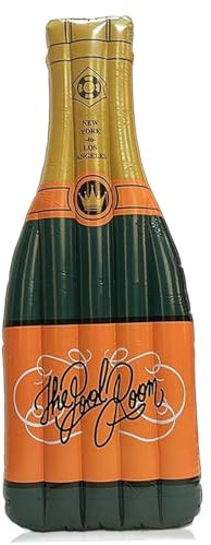 Inflatable Champagne Bottle Pool Float, 75x31.5x8 Inch PVC Pool Lounger for Adults, High Buoyancy Summer Pool Float
