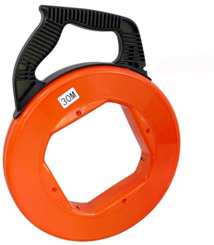 Extracteur de fil de 30 mètres, 4 mm de diamètre en fibre de verre avec double boucle, aide à la traction de câble, outils d'électricien pour mur
