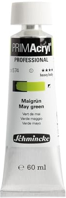 Schmincke - PRIMAcryl® Professional feinste brillante Acrylfarbe, Maigrün, 60 ml Tube, 13 574 011, Premiumacrylfarbe, Acrylmalerei, Profi-Qualität