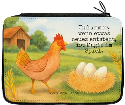 Mr. & Mrs. Panda Federtasche Huhn Stolz Design - Geschenk, Federmäppchen, Federmappe, Mäppchen, Motivation, Hof, Hahn, Schwangerschaft, Spruch, Geburt, Schlampermäppchen, Bauernhof, Etui