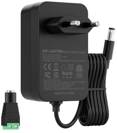 BTF-LIGHTING Alimentatore 5V 6A 30W Certificado CE Trasformatore LED AC 100-240V a DC 5V per Striscia LED WS2812B SK6812, Router WiFi, Hub USB, TV Box