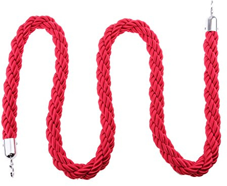 FITYLE Personen Absperrseil gedreht Personenleitsystem Absperrkordel aus Nylon Zugseil zur Absperrung, Längen zum Auswahlen - rot, 3m