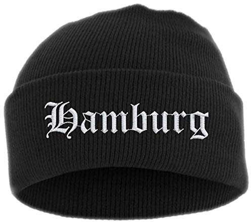HB_Druck Hamburg Umschlagmütze - Mütze - Bestickt - Einheitsgröße Schwarz