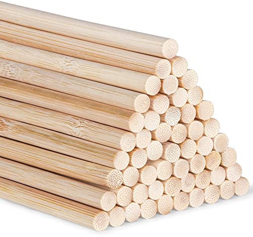 Tiges longues en bambou pour loisirs créatifs, Bâtons de bambou (5 mm x 55)