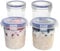 BubbleWally Overnight Oats Container with Lids (4-Piece set) - 16 oz Plastic Containers - Oatmeal Container to go | Portable Cereal and Milk Container| Snap Lock Storage Jars with Airtight Lids