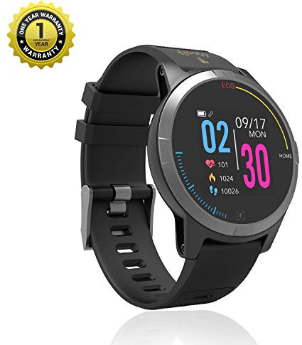 MevoFit Race-Thrust ECG-Smart-Watch for Fitness & Health PRO: Stylish-Sporty-Health-ECG-Smart-Watch, All Activity Tracking (Black)