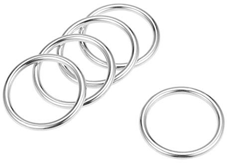 sourcing map 5Stk. O Ring Schnalle Kreisring für Hardware Tasche Kunst DIY 1(25mm) silbern